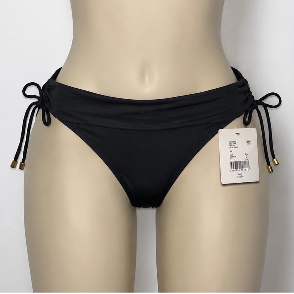 Gibson Latimer Black Side‎ Tie Bikini Bottom Gold Hardware XL 2DGHC95M